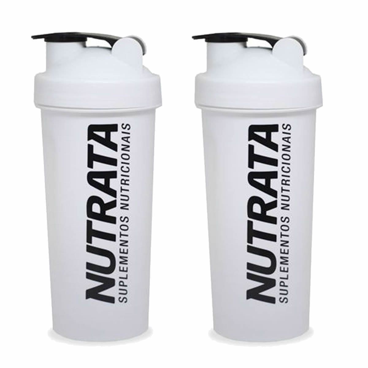 Kit 2X Coqueteleira - 600ml Branca - Nutrata