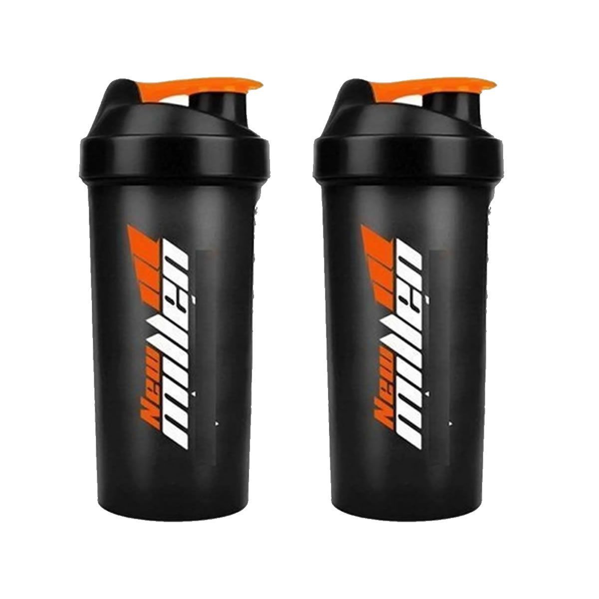 Kit 2X Coqueteleira - 600ml Fume Tampa Preta - New Millen