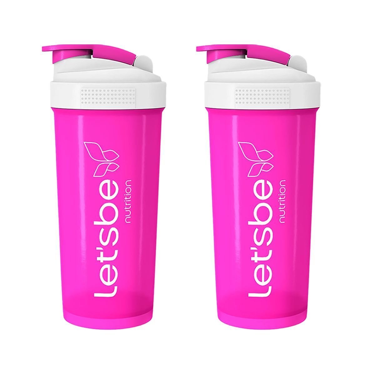 Kit 2X Coqueteleira 600ml Pink e Branco - LetsBe Nutrition