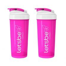 Kit 2X Coqueteleira 600ml Pink e Branco - LetsBe Nutrition