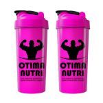 Kit 2X Coqueteleira 600ml Pink e Preto - OtimaNutri