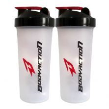 Kit 2X Coqueteleira - 600ml Preto/Vermelho - BodyAction
