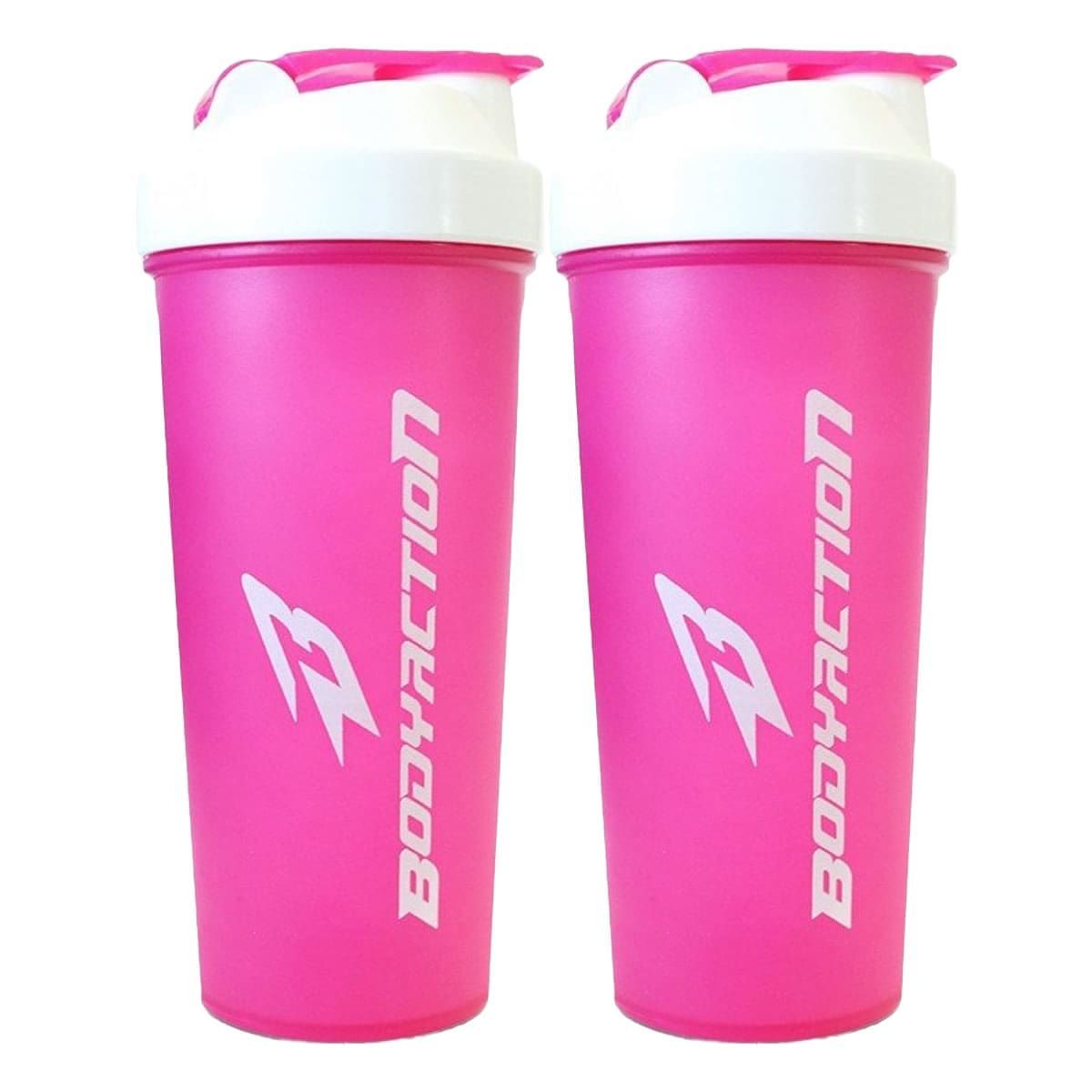 Kit 2X Coqueteleira - 600ml Rosa - BodyAction