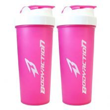 Kit 2X Coqueteleira - 600ml Rosa - BodyAction