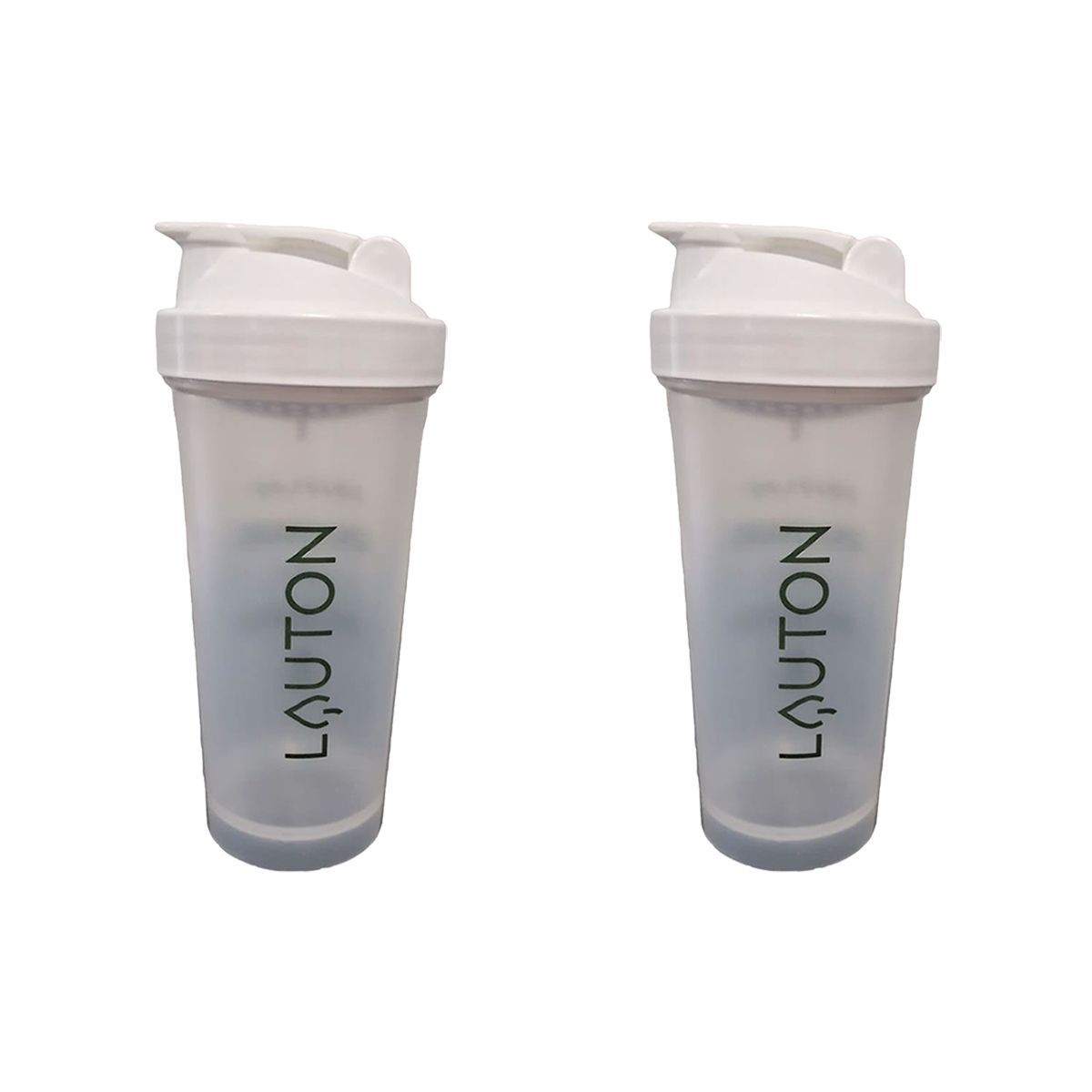 Kit 2X Coqueteleira - 600ml Verde e Branca - Lauton Nutrition