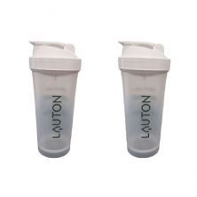 Kit 2X Coqueteleira - 600ml Verde e Branca - Lauton Nutrition