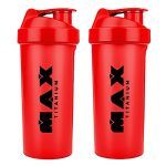 Kit 2X Coqueteleira - 700ml Vermelha - Max Titanium
