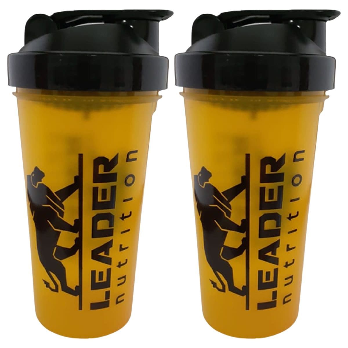 Kit 2X Coqueteleira Amarela 600ml - Leader Nutrition