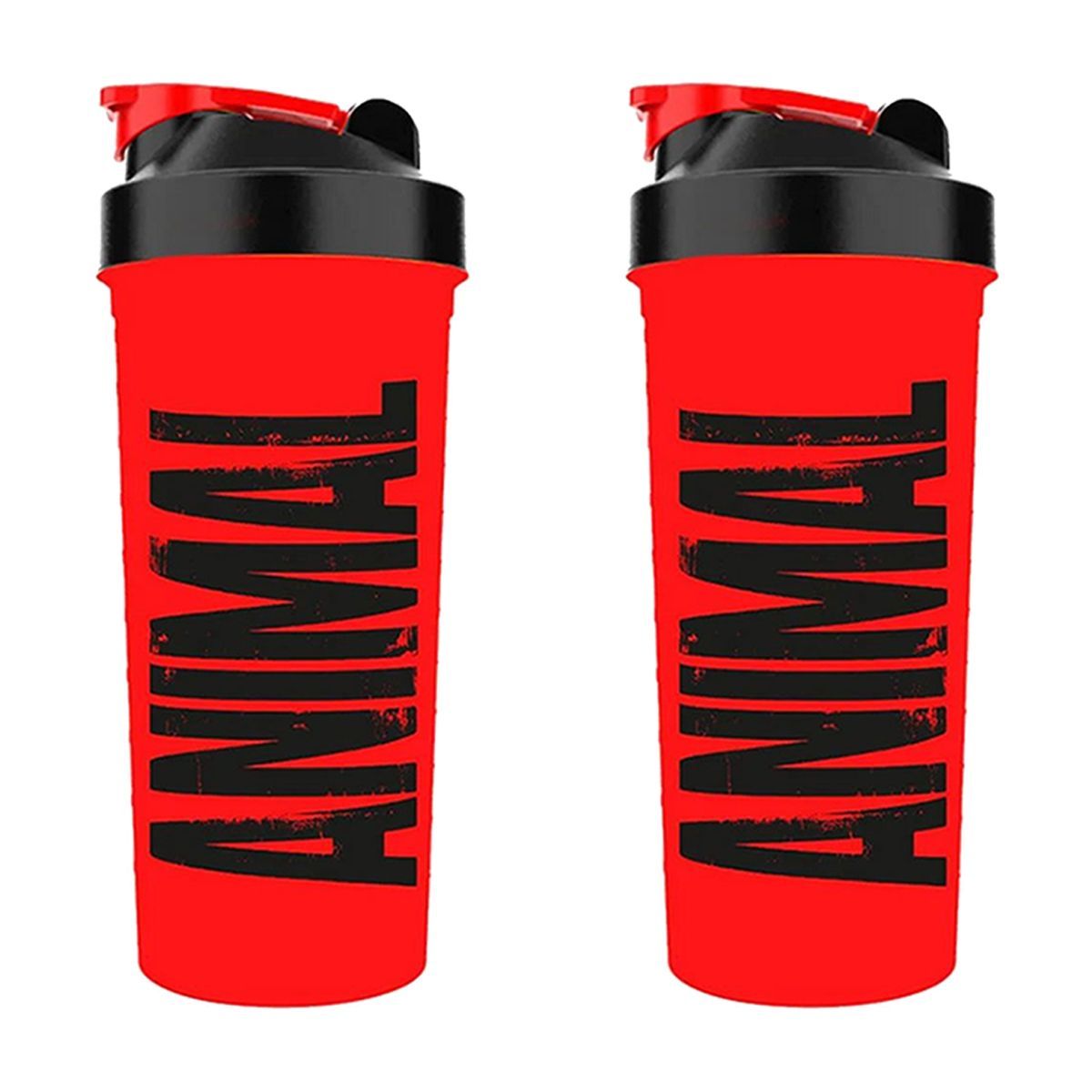 Kit 2X Coqueteleira Animal - 600ml Vermelha - Universal Nutrition