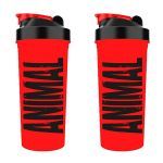 Kit 2X Coqueteleira Animal - 600ml Vermelha - Universal Nutrition