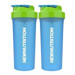 Kit 2X Coqueteleira Azul Com Tampa Verde - NewNutrition