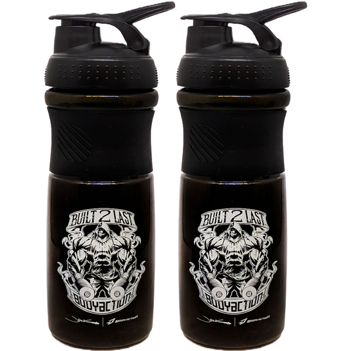 Kit 2X Coqueteleira Built 2 Last - 760ml Preto - BodyAction