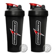 Kit 2X Coqueteleira  com Blender - 600ml  Preta - IntegralM�dica