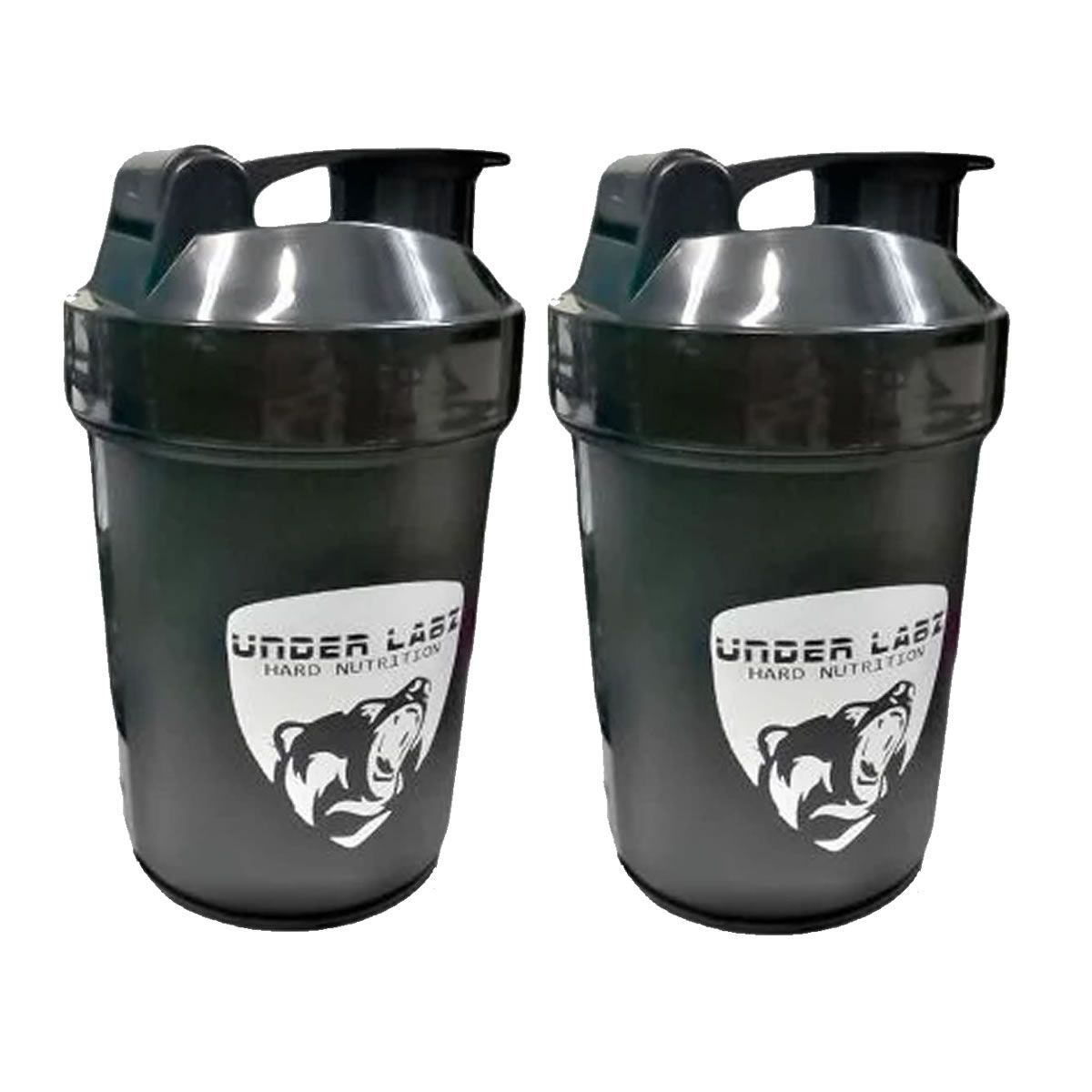 Kit 2X Coqueteleira com Compartimento - 500ml Preto - Under Labz