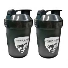Kit 2X Coqueteleira com Compartimento - 500ml Preto - Under Labz