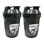 Kit 2X Coqueteleira com Compartimento - 500ml Preto - Under Labz
