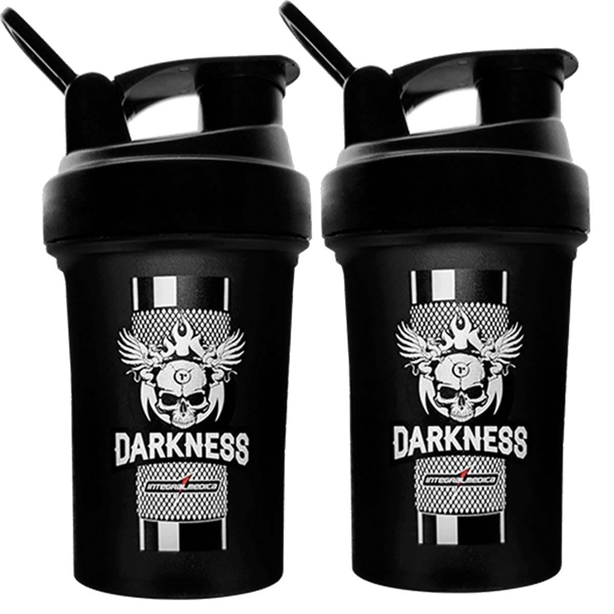 Kit 2X Coqueteleira Darkness 1 Dose - 450ml Preta - IntegralM�dica