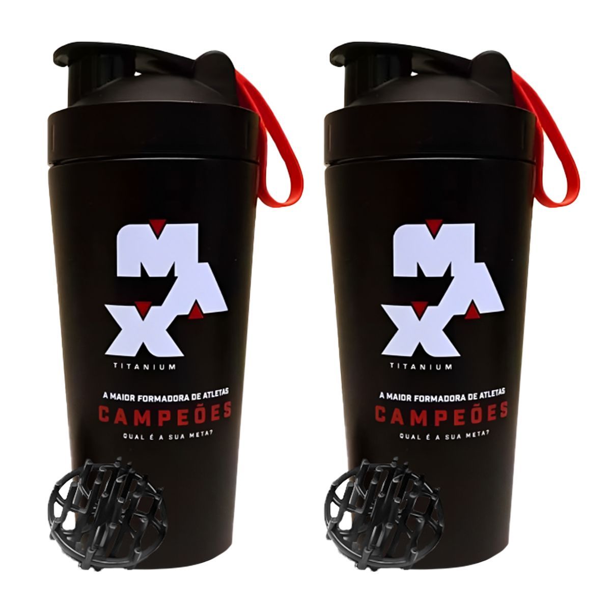 Kit 2X Coqueteleira Imp - 700ml Preta - Max Titanium