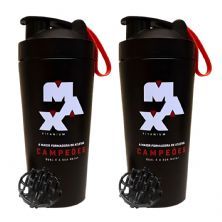 Kit 2X Coqueteleira Imp - 700ml Preta - Max Titanium