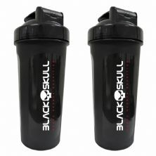 Kit 2X Coqueteleira Shaker Preta 600 ML - Black Skull 
