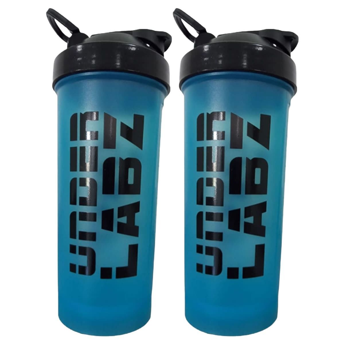 Kit 2X Coqueteleira Slim - 600ml Azul - Under Labz