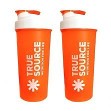 Kit 2X Coqueteleira Slim - 600ml Laranja E Branca - True Source