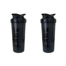 Kit 2X Coqueteleira Slim - 600ml Preta- Under Labz