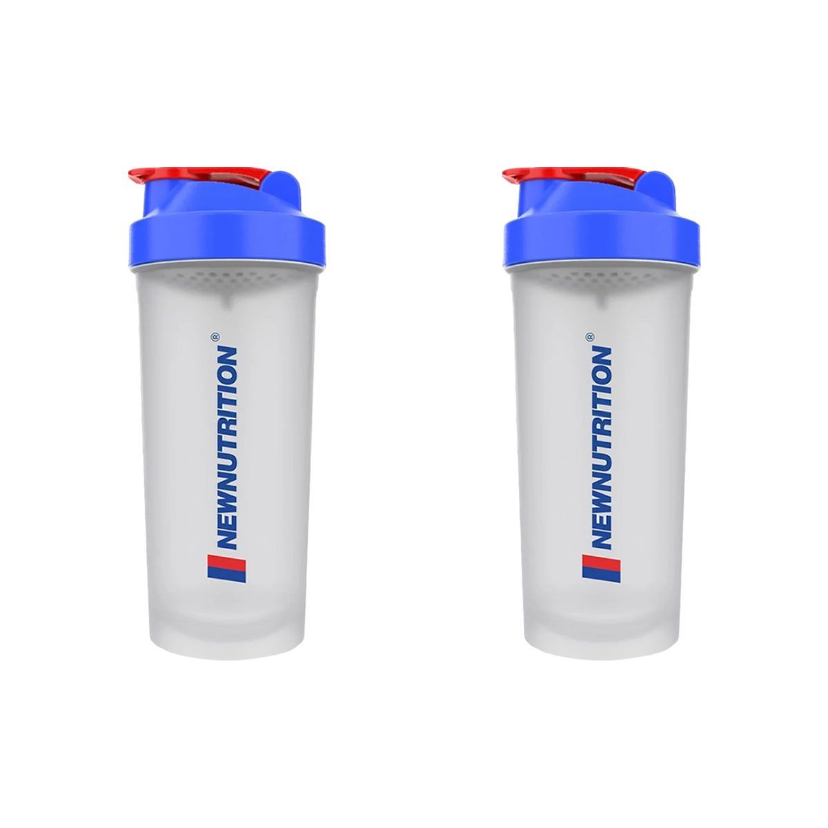 Kit 2X Coqueteleira Slim - 600ml Transparente e Azul -  NewNutrition