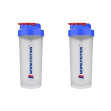 Kit 2X Coqueteleira Slim - 600ml Transparente e Azul -  NewNutrition