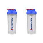 Kit 2X Coqueteleira Slim - 600ml Transparente e Azul -  NewNutrition