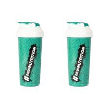 Kit 2X Coqueteleira Slim Estampada - 600ml Verde �gua - NewNutrition