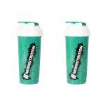 Kit 2X Coqueteleira Slim Estampada - 600ml Verde �gua - NewNutrition