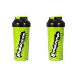 Kit 2X Coqueteleira Slim Estampada - 600ml Verde Neon - NewNutrition