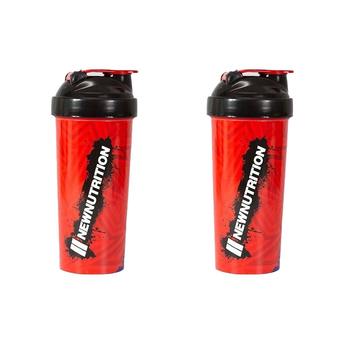 Kit 2X Coqueteleira Slim Estampada - 600ml Vermelha - NewNutrition