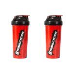 Kit 2X Coqueteleira Slim Estampada - 600ml Vermelha - NewNutrition
