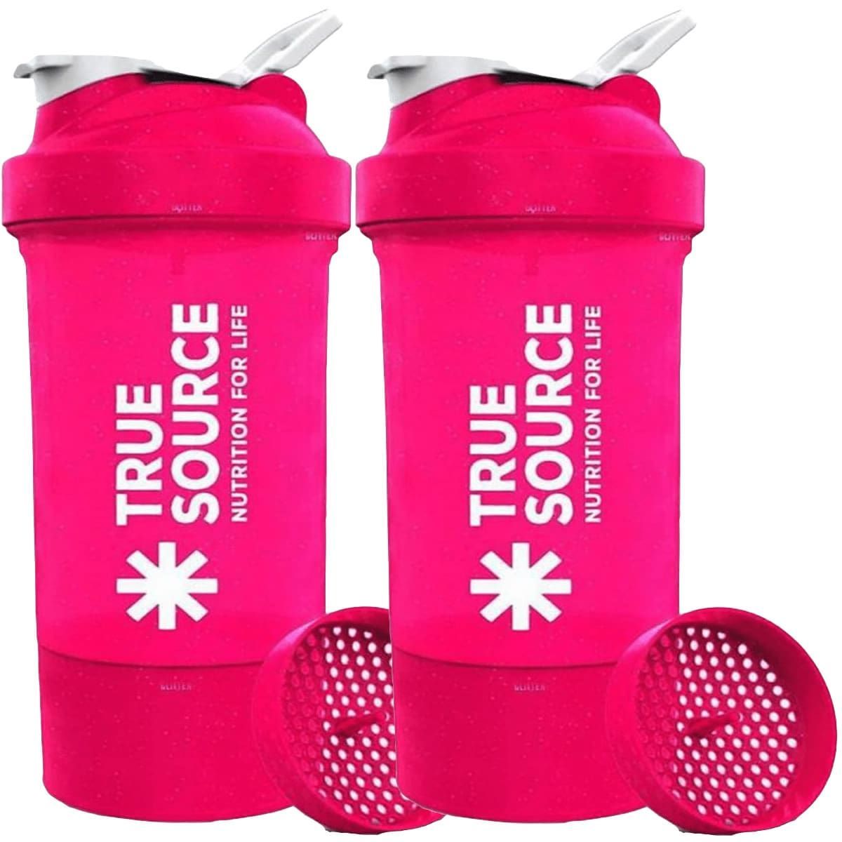 Kit 2X Coqueteleira Smart Duo Plus - 600ml Rosa - True Source