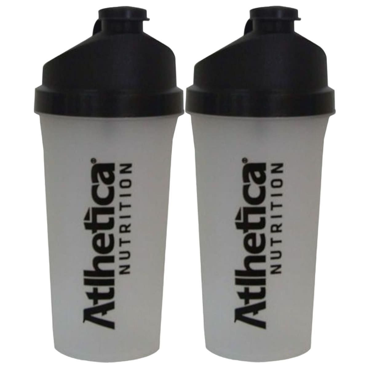 Kit 2X Coqueteleira - Transparente com Tampa Preta 700ml - Atlhetica
