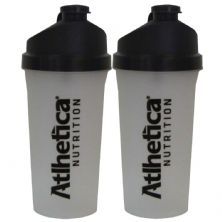Kit 2X Coqueteleira - Transparente com Tampa Preta 700ml - Atlhetica