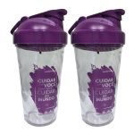 Kit 2X Coqueteleira Transparente/Roxo 500ml - Sanavita