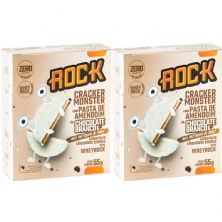 Kit 2X Cracker Monster Com Pasta De Amendoim - 55g Chocolate Branco - Rock Peanut