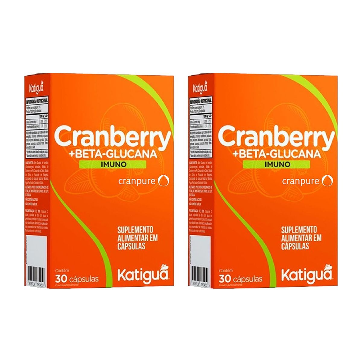 Kit 2X Cranberry + Beta-Glucana - 30 C�psulas - Katigu�