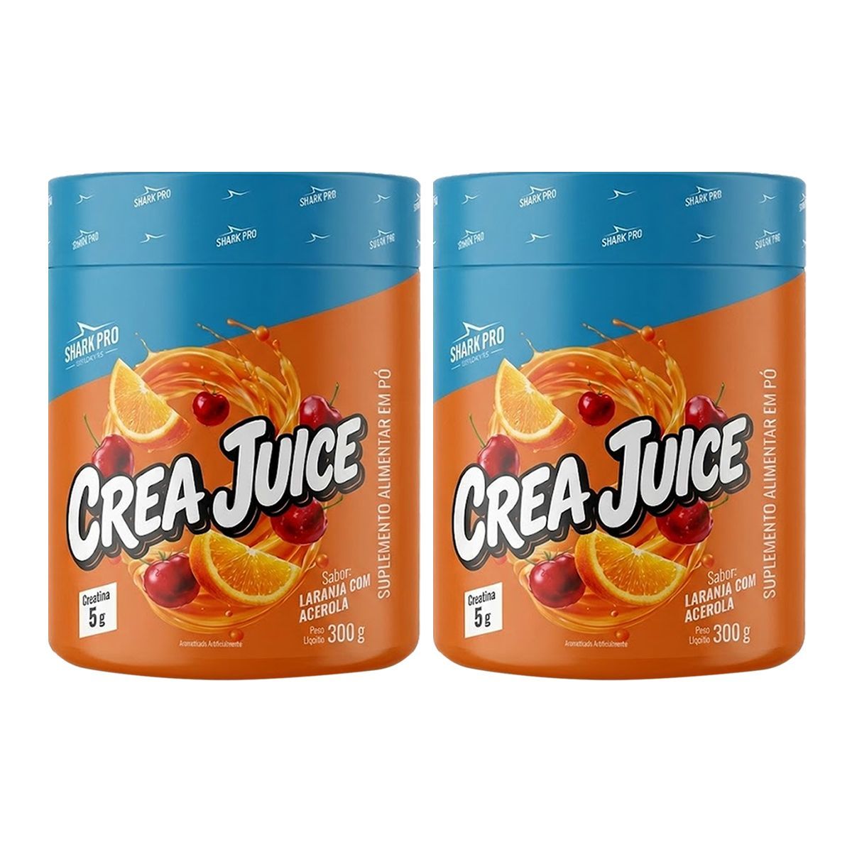 Kit 2X Crea Juice - 300g Laranja com Acerola - Shark Pro
