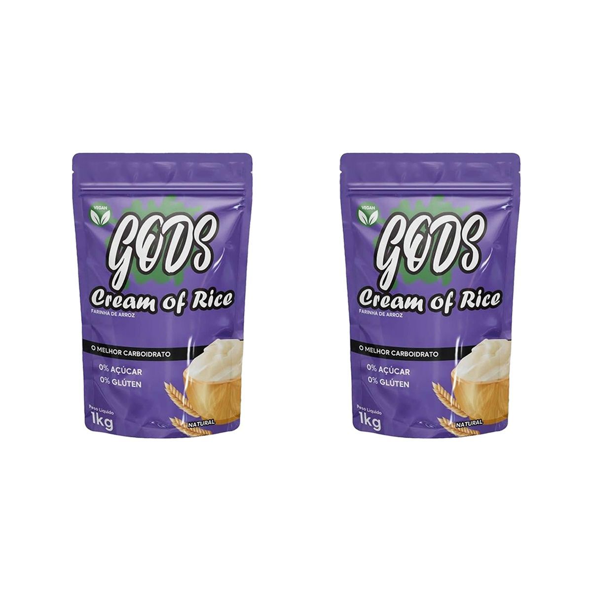Kit 2X Cream of Rice - 1000g Refil Natural - Canibal