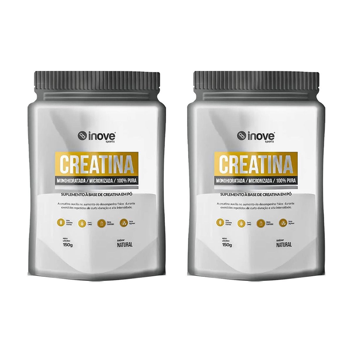Kit 2X Creatina 100% Pura - 150g Refil Natural -  Inove Nutrition