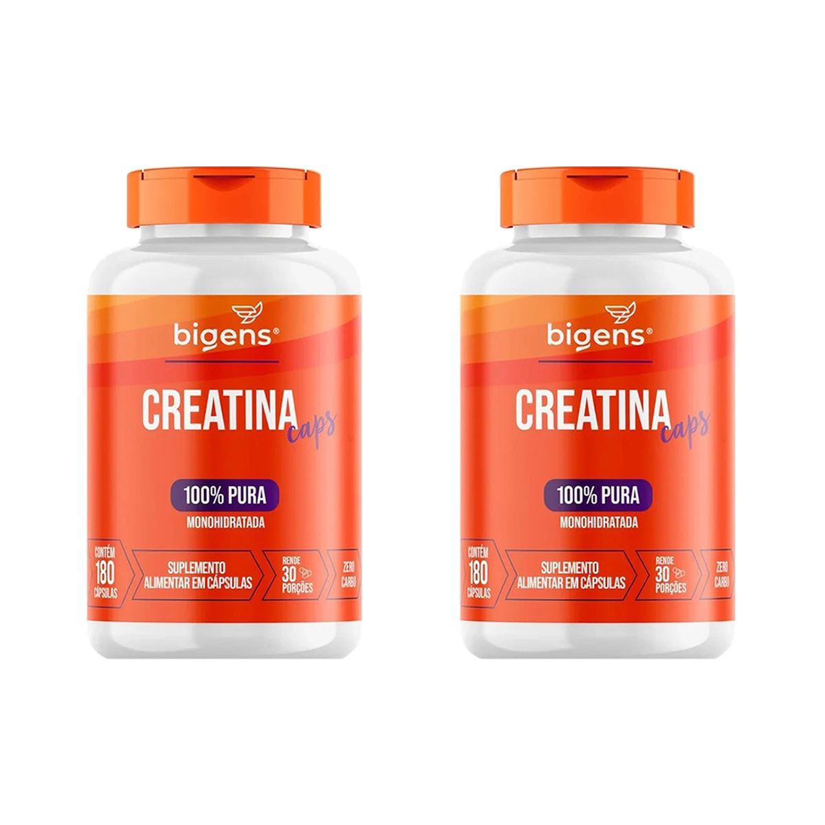 Kit 2X Creatina Caps 100% Pura Monohidratada - 180 C�psulas - Bigens