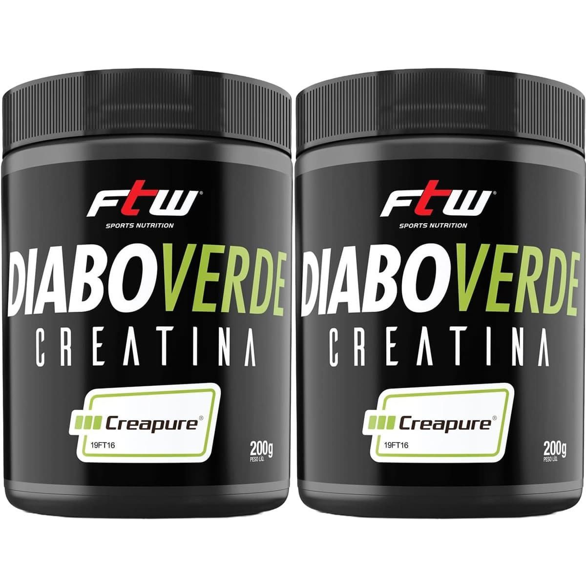 Kit 2X Creatina Diabo Verde Creapure - 200g  - Ftw
