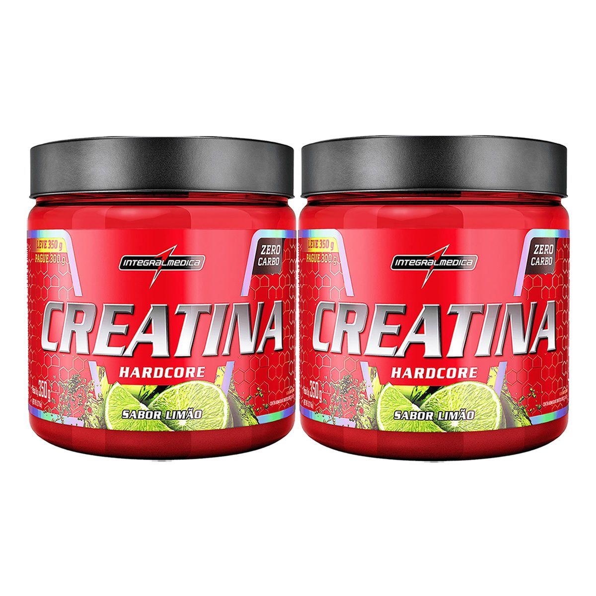 Kit 2X Creatina Hardcore - 350g Lim�o - Integral M�dica