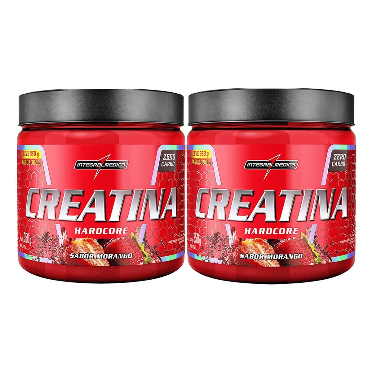 Kit 2X Creatina Hardcore - 350g Morango - Integral M�dica