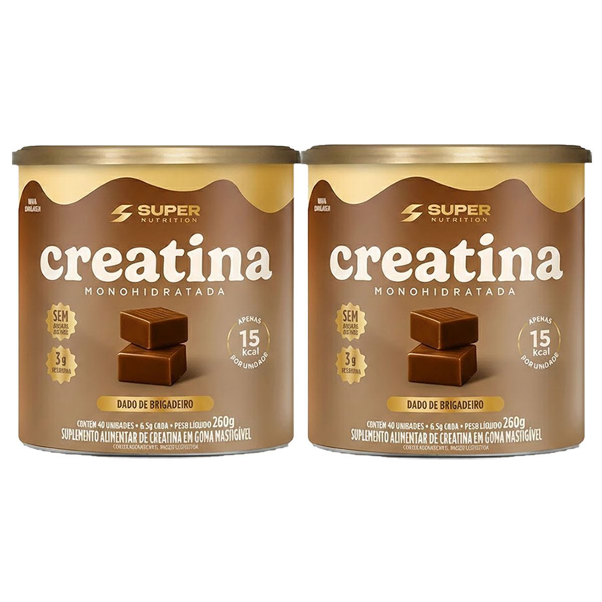 Kit 2X Creatina Monohidratada - 40 Dados 6,5g Brigadeiro - Desinch�