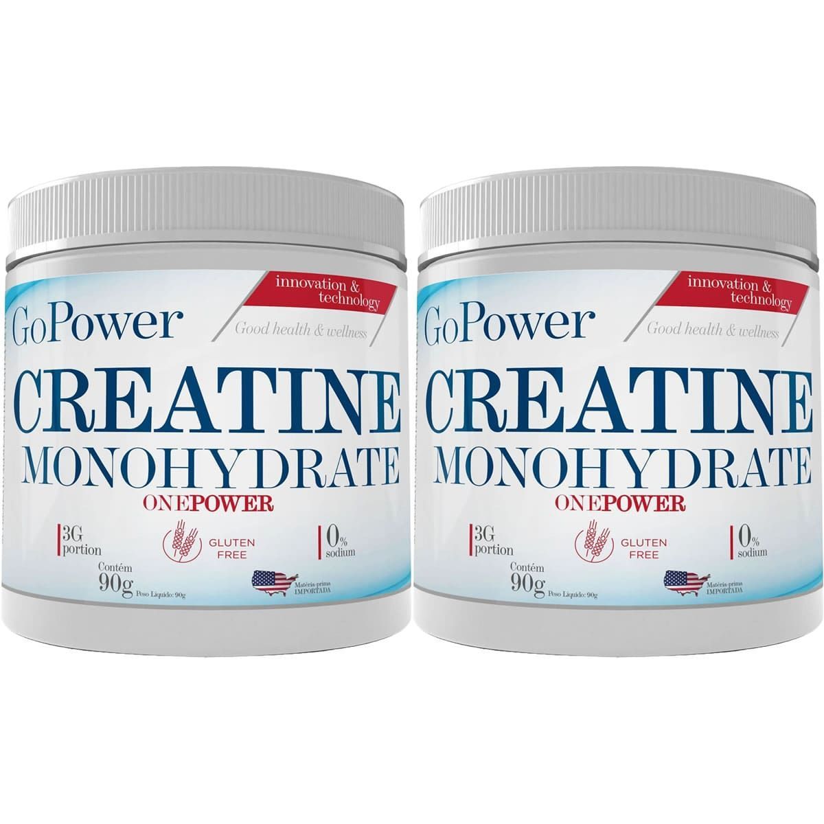 Kit 2X Creatina Monohidratada - 90g Sem Sabor - GoPower